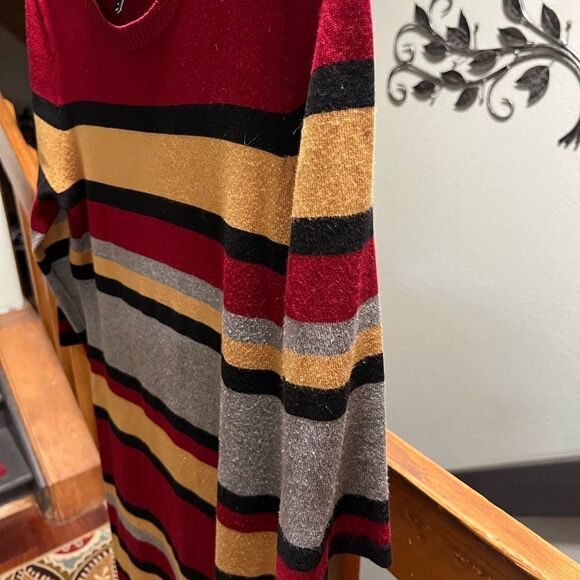 Like New Allison Brittney 3/4 Sleeve Color Block Sweater Dress Size Small #075 - Picture 3 of 6